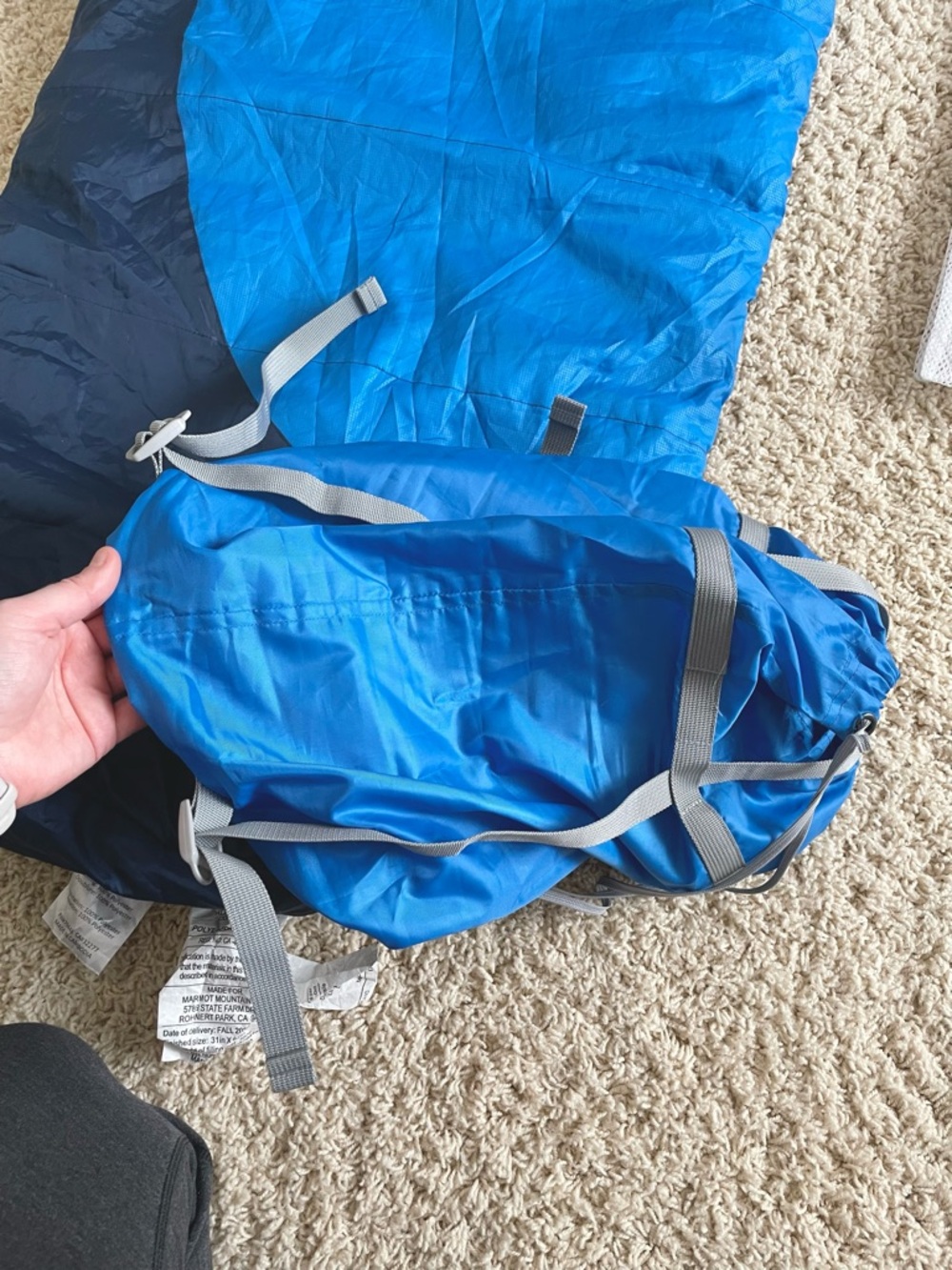 Marmot Trestles 15 Regular Length Sleeping Bag Lightweight Packable Backpacking - Picture 7 of 15
